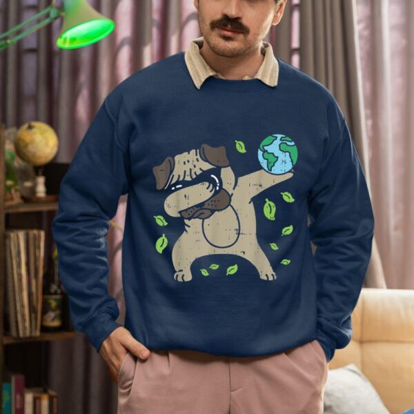 Linocasa– Earth Day Dabbing Pug Sweatshirt - Image 4