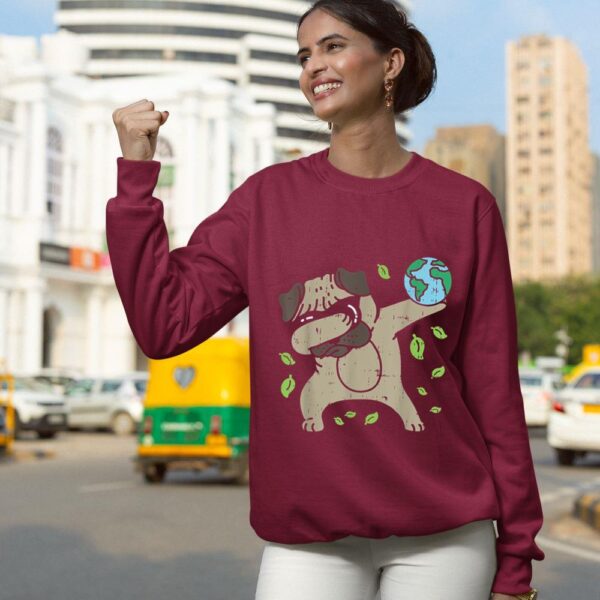 Linocasa– Earth Day Dabbing Pug Sweatshirt - Image 7