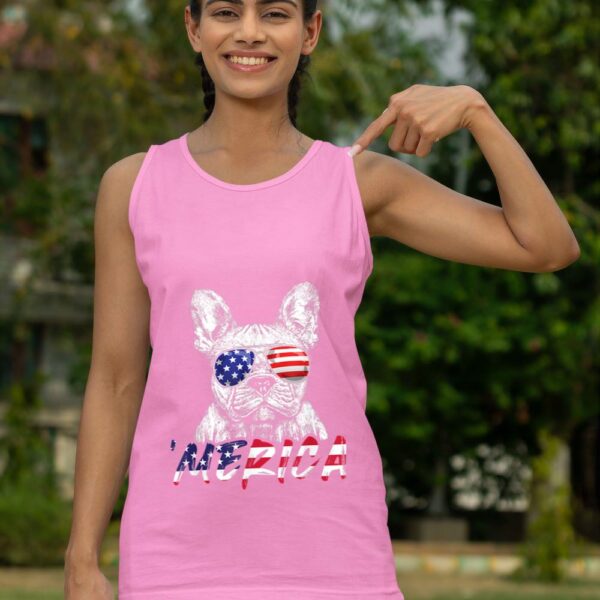 Linocasa– French Bulldog American USA Flag Tank Top - Image 7