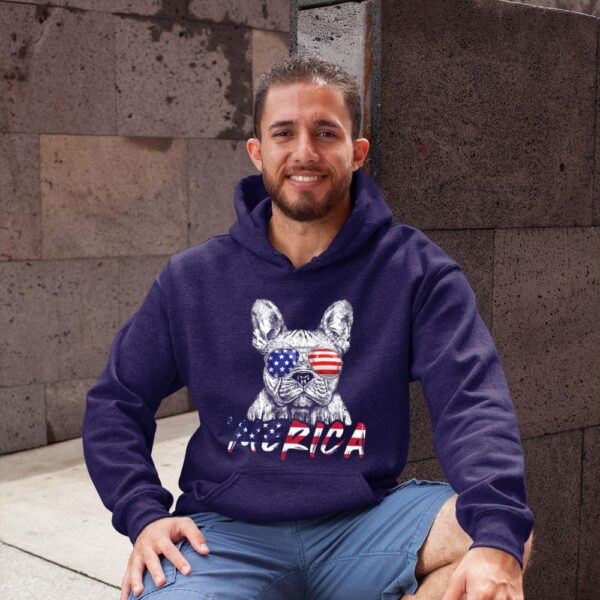 Linocasa– French Bulldog American USA Flag Hoodie - Image 4