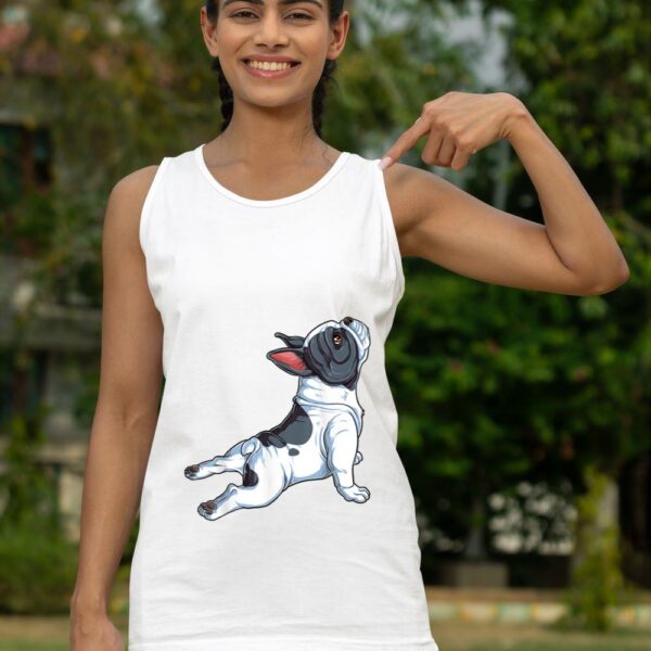 Linocasa– French Bulldog Yoga Namaste Tank Top - Image 8