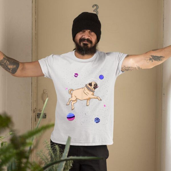 Linocasa– Omnisexual Pug In Space T-Shirt - Image 5