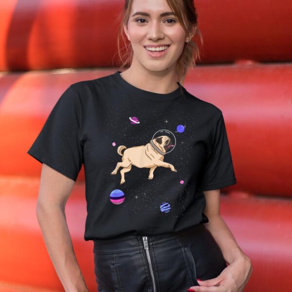 Linocasa– Omnisexual Pug In Space T-Shirt - Image 6