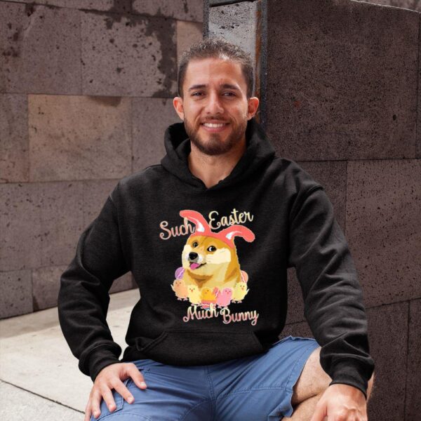 Linocasa– Happy Easter Doge – Shiba Inu Such Easter Much Bunny Hoodie - Image 3