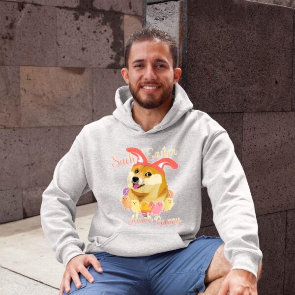 Linocasa– Happy Easter Doge – Shiba Inu Such Easter Much Bunny Hoodie - Image 5