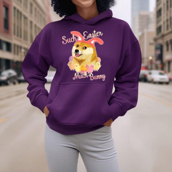 Linocasa– Happy Easter Doge – Shiba Inu Such Easter Much Bunny Hoodie - Image 7