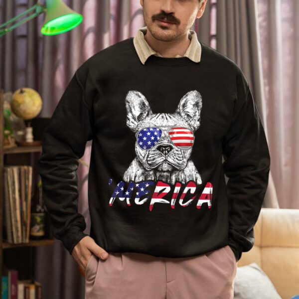Linocasa– French Bulldog American USA Flag Sweatshirt - Image 3