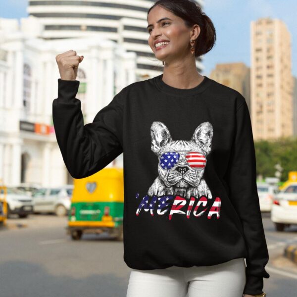 Linocasa– French Bulldog American USA Flag Sweatshirt - Image 6