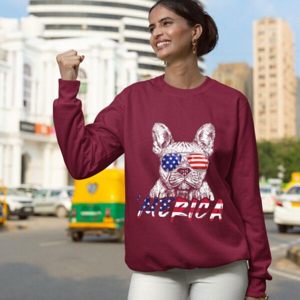 Linocasa– French Bulldog American USA Flag Sweatshirt - Image 7