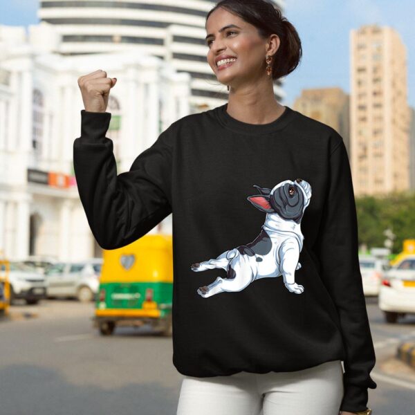 Linocasa– French Bulldog Yoga Namaste Sweatshirt - Image 6
