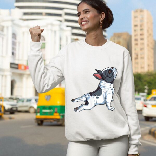 Linocasa– French Bulldog Yoga Namaste Sweatshirt - Image 8