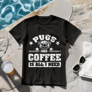 Linocasa– Pugs And Coffee Is All I Need T-Shirt
