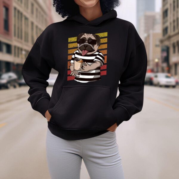 Linocasa– Pug Dog Drinking Coffee Hoodie - Image 6