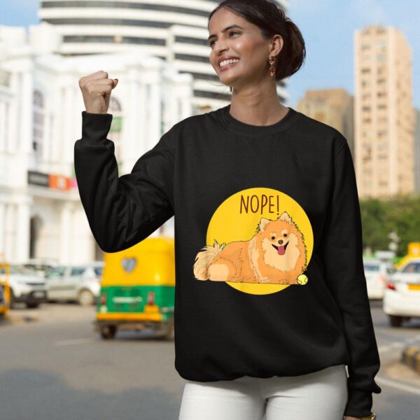 Linocasa– Nope Lazy Pomeranian Dog Sweatshirt - Image 6