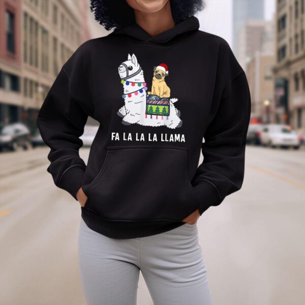 Linocasa– Pug Riding Llama Christmas Hoodie - Image 6