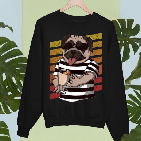 Linocasa– Pug Dog Drinking Coffee Sweatshirt