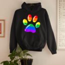 Linocasa– Rainbow Paw Print Dog Paw LGBT Pride Hoodie