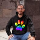 Linocasa– Rainbow Paw Print Dog Paw LGBT Pride Hoodie