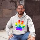 Linocasa– Rainbow Paw Print Dog Paw LGBT Pride Hoodie