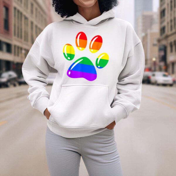 Linocasa– Rainbow Paw Print Dog Paw LGBT Pride Hoodie - Image 8