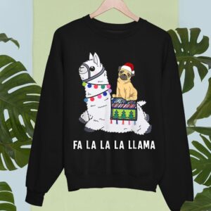 Linocasa– Pug Riding Llama Christmas Sweatshirt