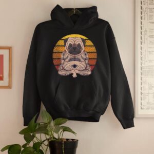Linocasa– Retro Yoga Dog Pug Sunset Hoodie