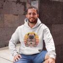 Linocasa– Retro Yoga Dog Pug Sunset Hoodie