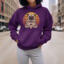 Linocasa– Retro Yoga Dog Pug Sunset Hoodie