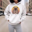 Linocasa– Retro Yoga Dog Pug Sunset Hoodie