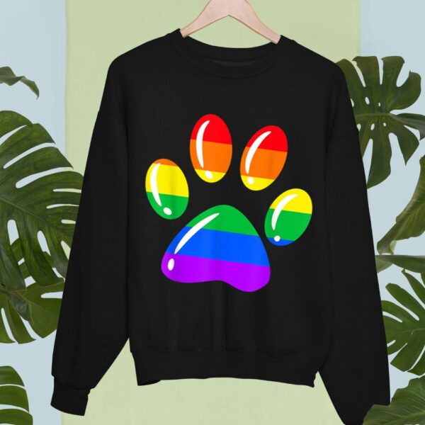 Linocasa– Rainbow Paw Print Dog Paw LGBT Pride Sweatshirt