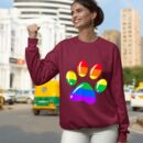 Linocasa– Rainbow Paw Print Dog Paw LGBT Pride Sweatshirt