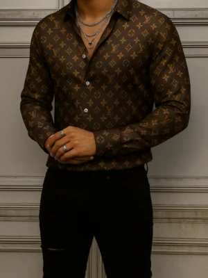 LOUIS VUITTON Long Sleeve Button Down Shirt Limited For Men DC-CCY-24072510