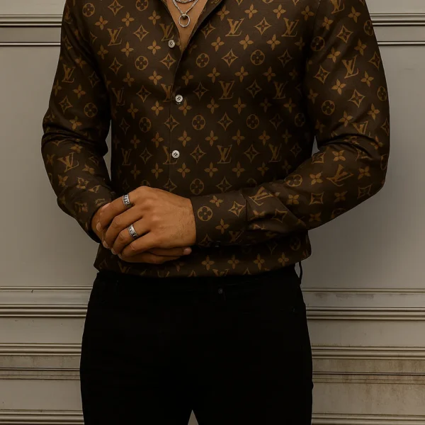 LOUIS VUITTON Long Sleeve Button Down Shirt Limited For Men DC-CCY-24072510