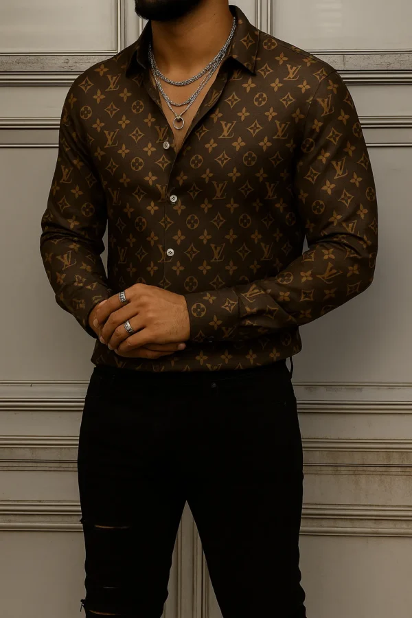 LOUIS VUITTON Long Sleeve Button Down Shirt Limited For Men DC-CCY-24072510