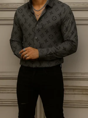 LOUIS VUITTON Long Sleeve Button Down Shirt Limited For Men DC-CCY-24072511