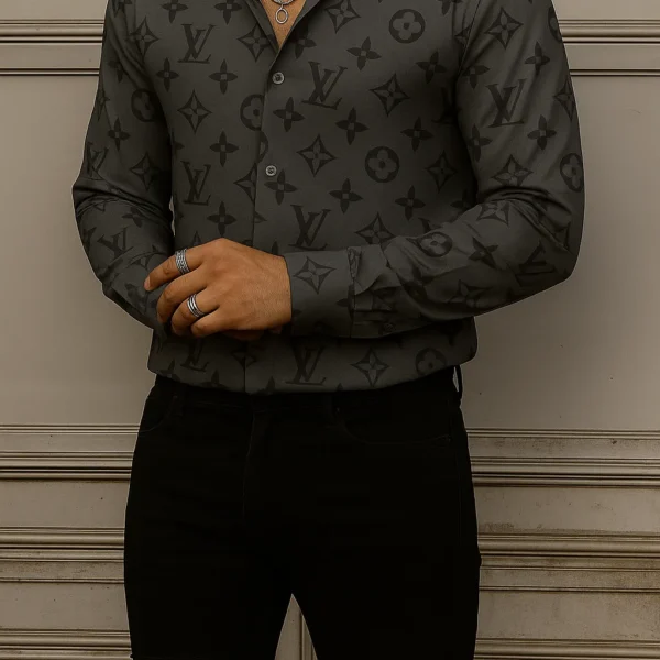 LOUIS VUITTON Long Sleeve Button Down Shirt Limited For Men DC-CCY-24072511