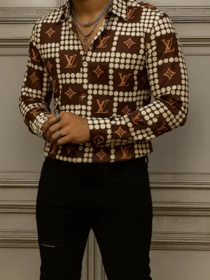 LOUIS VUITTON Long Sleeve Button Down Shirt Limited For Men DC-CCY-24072529