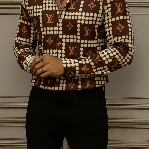 LOUIS VUITTON Long Sleeve Button Down Shirt Limited For Men DC-CCY-24072529