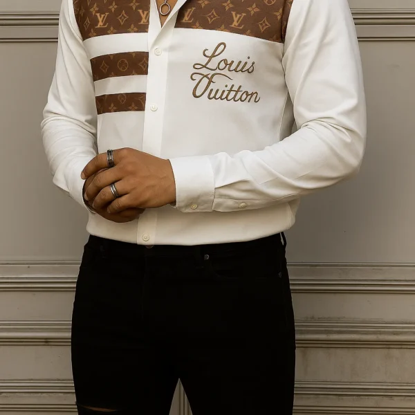 LOUIS VUITTON Long Sleeve Button Down Shirt Limited For Men DC-CCY-24072513