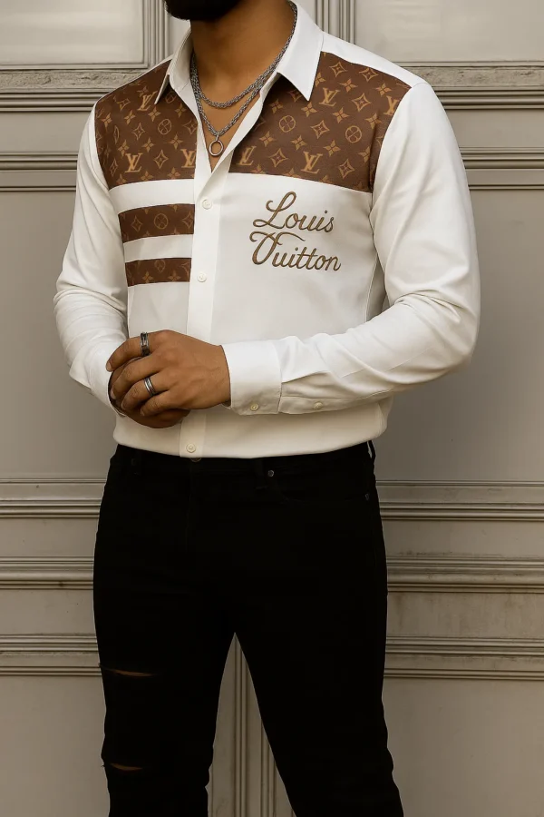 LOUIS VUITTON Long Sleeve Button Down Shirt Limited For Men DC-CCY-24072513
