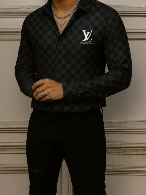 LOUIS VUITTON Long Sleeve Button Down Shirt Limited For Men DC-CCY-26072506