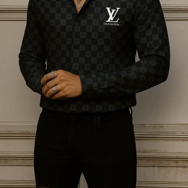 LOUIS VUITTON Long Sleeve Button Down Shirt Limited For Men DC-CCY-26072506