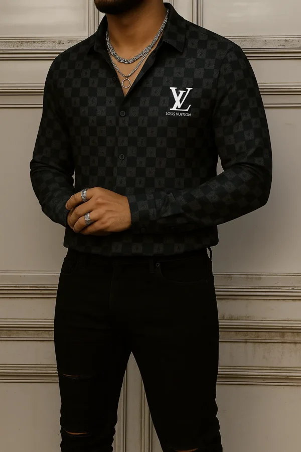 LOUIS VUITTON Long Sleeve Button Down Shirt Limited For Men DC-CCY-26072506