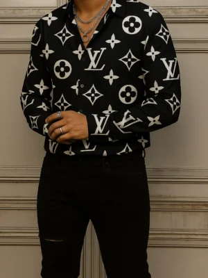 LOUIS VUITTON Long Sleeve Button Down Shirt Limited For Men DC-CCY-26072507
