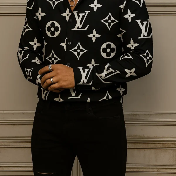 LOUIS VUITTON Long Sleeve Button Down Shirt Limited For Men DC-CCY-26072507