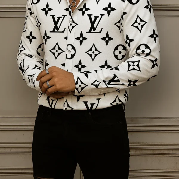 LOUIS VUITTON Long Sleeve Button Down Shirt Limited For Men DC-CCY-26072504