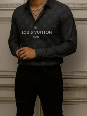 LOUIS VUITTON Long Sleeve Button Down Shirt Limited For Men DC-CCY-26072508