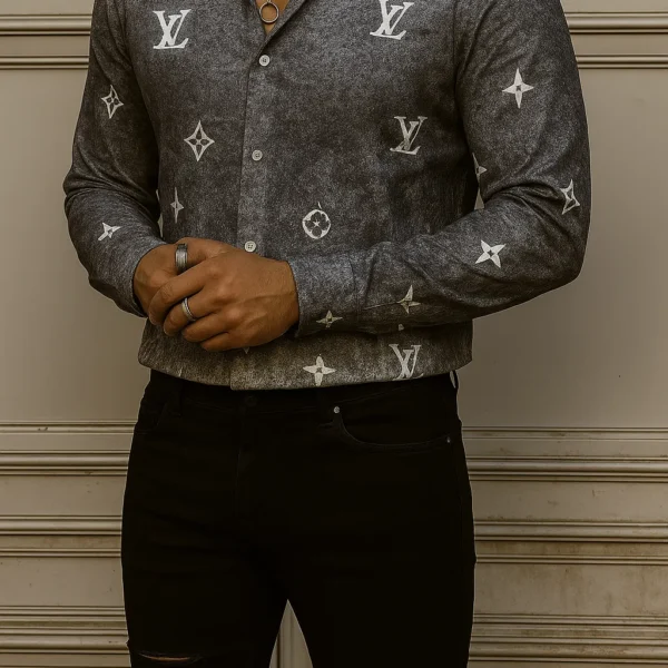 LOUIS VUITTON Long Sleeve Button Down Shirt Limited For Men DC-CCY-24072517