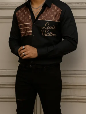 LOUIS VUITTON Long Sleeve Button Down Shirt Limited For Men DC-CCY-24072518