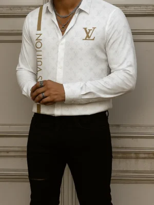 LOUIS VUITTON Long Sleeve Button Down Shirt Limited For Men DC-CCY-24072523